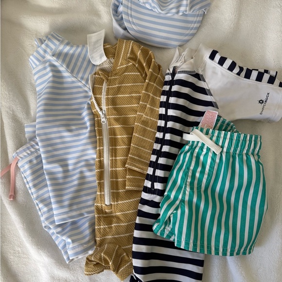 Snapper Rock Navy and White Striped Swimwear - Picture 1 of 15